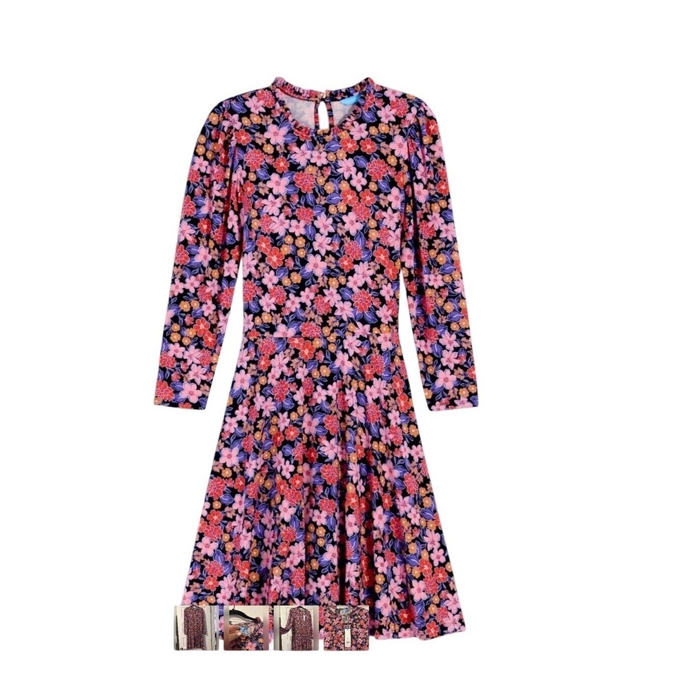 NWT Draper James Abtract Dahlia Fit‎ & Flare Midi Dress Party - Size Unknown